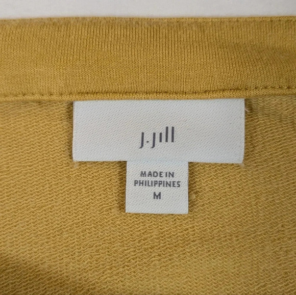 J Jill Luxe French Terry side button yellow women's top , size M - Picture 8 of 8